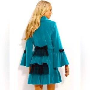 Betsey Johnson Teal Women's Robe with Black Accents